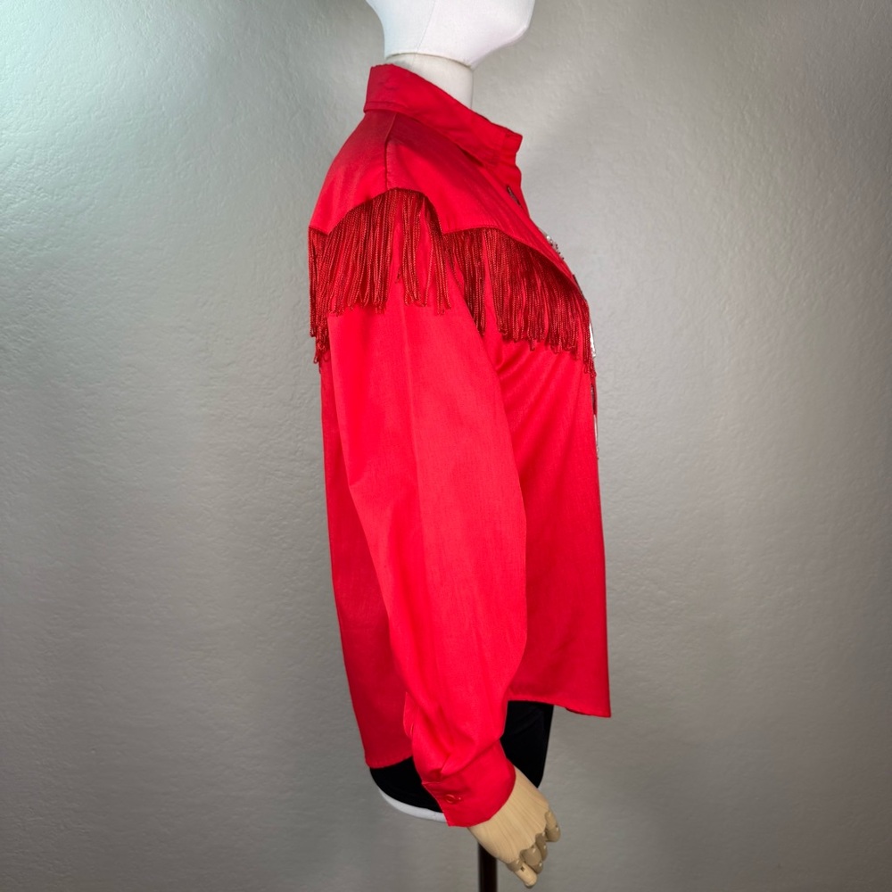 Vintage Western Collection Beaded Fringe Rodeo Cowgirl Cowboy Shirt SMALL EUC - Picture 6 of 16